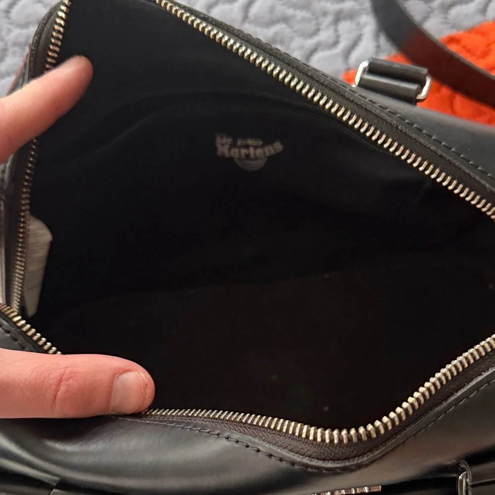 Dr. Martens Black Leather Top Handle Satchel bag with Buckles - Picture 4 of 6